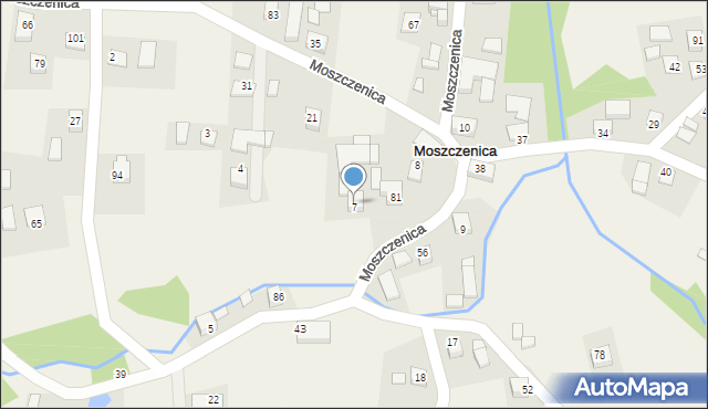 Moszczenica, Moszczenica, 7, mapa Moszczenica