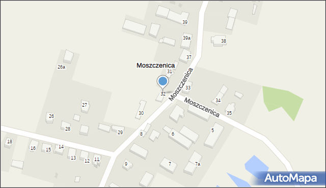 Moszczenica, Moszczenica, 32, mapa Moszczenica