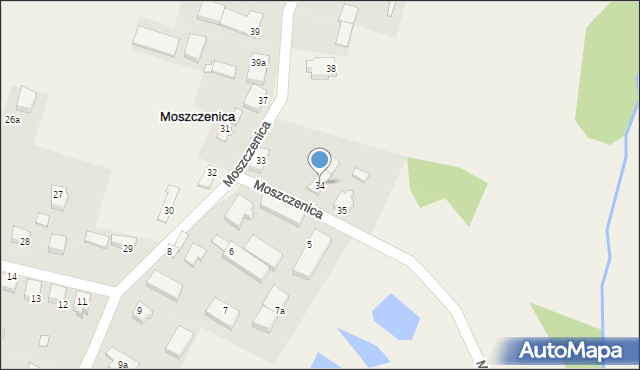 Moszczenica, Moszczenica, 34, mapa Moszczenica