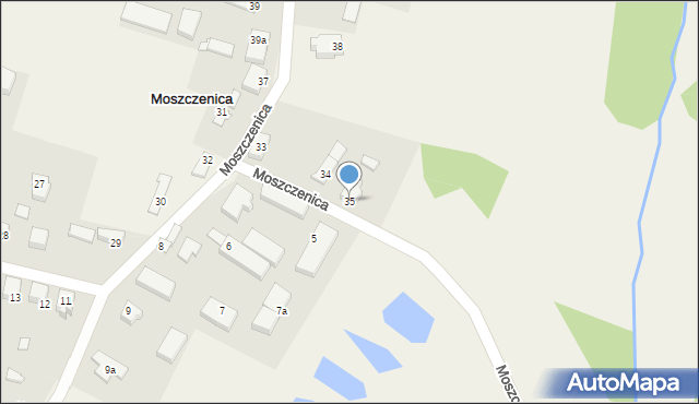 Moszczenica, Moszczenica, 35, mapa Moszczenica