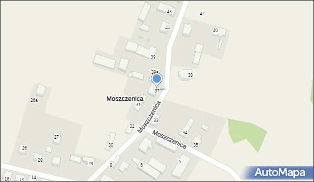 Moszczenica, Moszczenica, 37, mapa Moszczenica