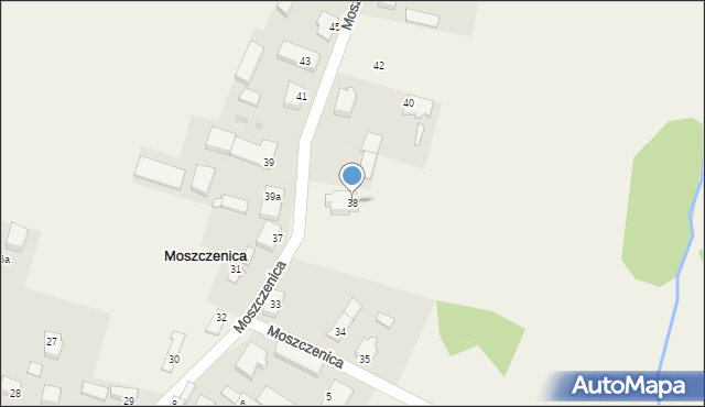 Moszczenica, Moszczenica, 38, mapa Moszczenica