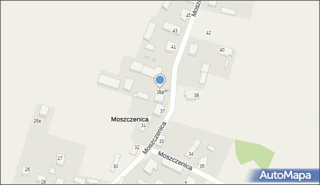 Moszczenica, Moszczenica, 39a, mapa Moszczenica