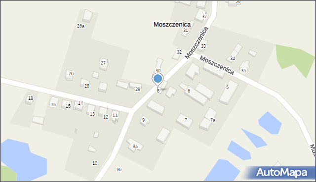 Moszczenica, Moszczenica, 8, mapa Moszczenica