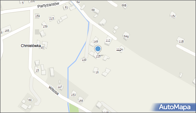 Moszczenica Niżna, Moszczenica Niżna, 115, mapa Moszczenica Niżna