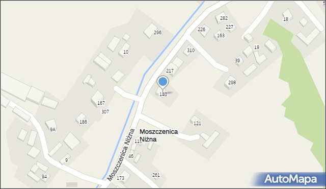 Moszczenica Niżna, Moszczenica Niżna, 140, mapa Moszczenica Niżna