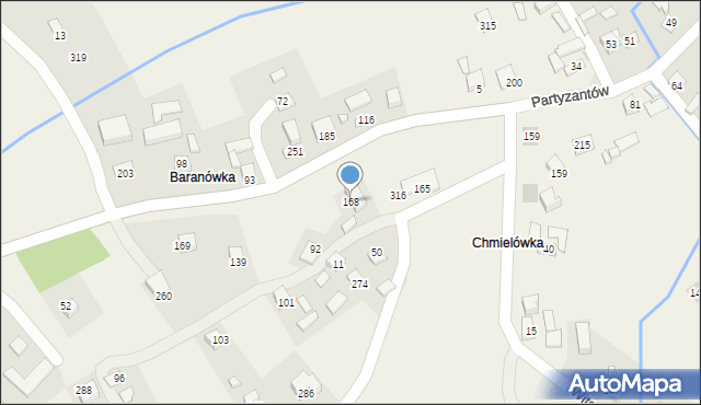 Moszczenica Niżna, Moszczenica Niżna, 168, mapa Moszczenica Niżna