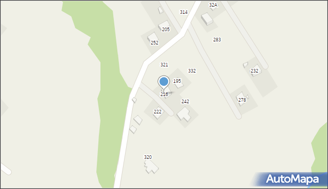 Moszczenica Niżna, Moszczenica Niżna, 216, mapa Moszczenica Niżna