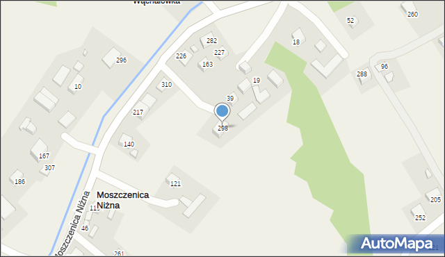 Moszczenica Niżna, Moszczenica Niżna, 298, mapa Moszczenica Niżna