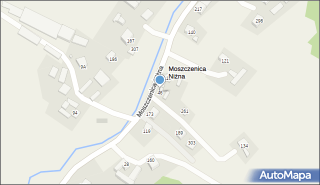 Moszczenica Niżna, Moszczenica Niżna, 46, mapa Moszczenica Niżna