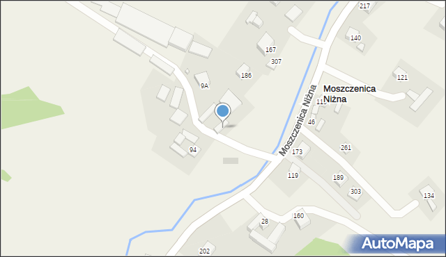 Moszczenica Niżna, Moszczenica Niżna, 9, mapa Moszczenica Niżna