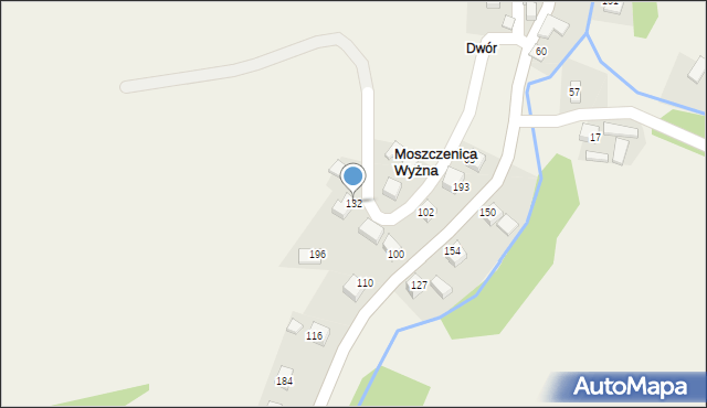 Moszczenica Wyżna, Moszczenica Wyżna, 132, mapa Moszczenica Wyżna