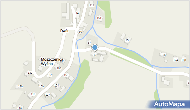 Moszczenica Wyżna, Moszczenica Wyżna, 17, mapa Moszczenica Wyżna