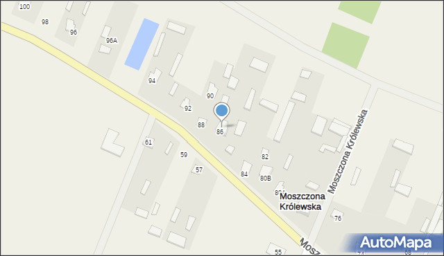 Moszczona Królewska, Moszczona Królewska, 86a, mapa Moszczona Królewska