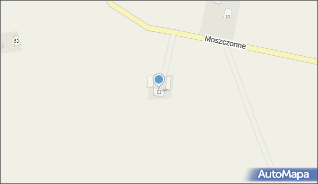 Moszczonne, Moszczonne, 11, mapa Moszczonne