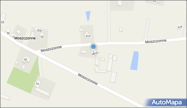 Moszczonne, Moszczonne, 40, mapa Moszczonne