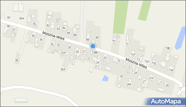 Moszna-Wieś, Moszna-Wieś, 25A, mapa Moszna-Wieś