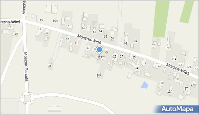 Moszna-Wieś, Moszna-Wieś, 31A, mapa Moszna-Wieś