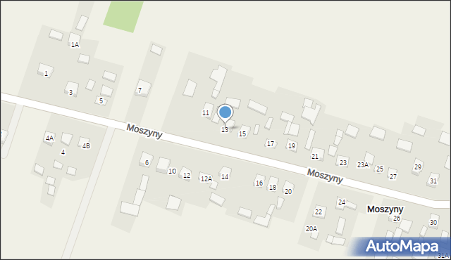 Moszyny, Moszyny, 13, mapa Moszyny