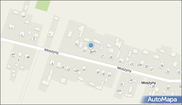 Moszyny, Moszyny, 15, mapa Moszyny