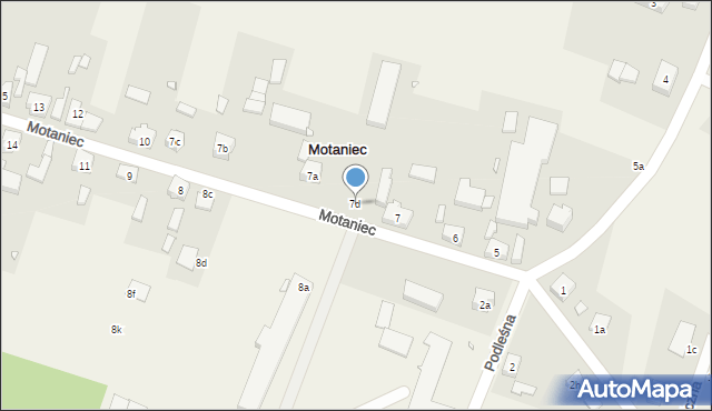 Motaniec, Motaniec, 7d, mapa Motaniec