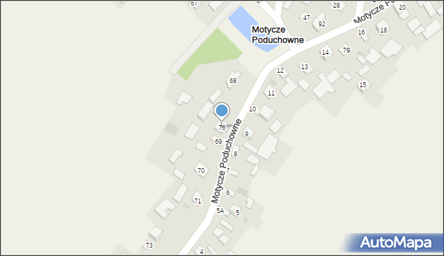 Motycze Poduchowne, Motycze Poduchowne, 76, mapa Motycze Poduchowne