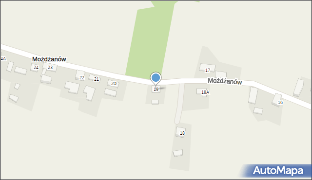 Możdżanów, Możdżanów, 19, mapa Możdżanów