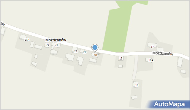 Możdżanów, Możdżanów, 20, mapa Możdżanów