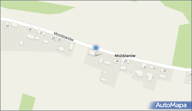 Możdżanów, Możdżanów, 24A, mapa Możdżanów