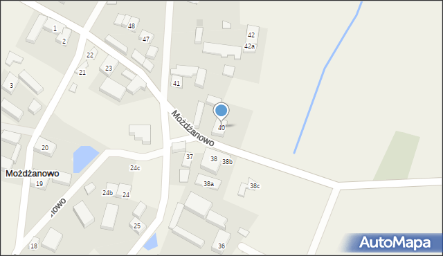 Możdżanowo, Możdżanowo, 40, mapa Możdżanowo