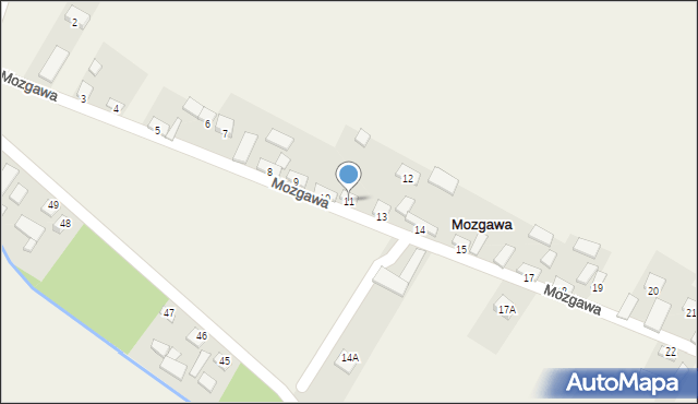 Mozgawa, Mozgawa, 11, mapa Mozgawa