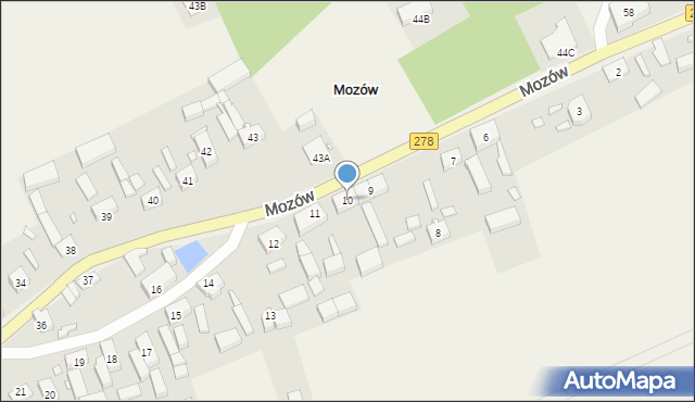 Mozów, Mozów, 10, mapa Mozów