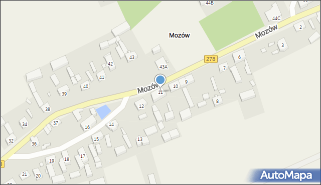 Mozów, Mozów, 11, mapa Mozów