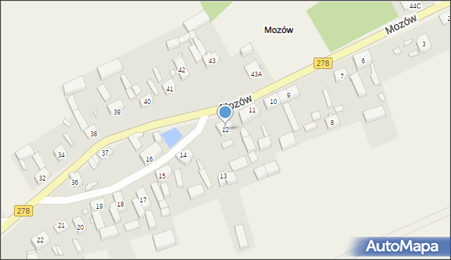 Mozów, Mozów, 12, mapa Mozów