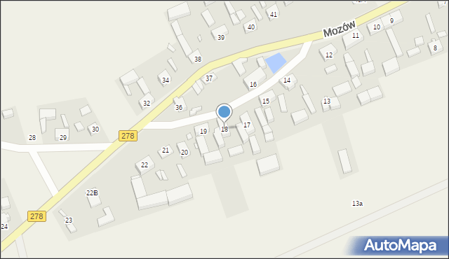 Mozów, Mozów, 18, mapa Mozów