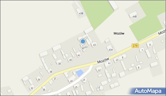 Mozów, Mozów, 42, mapa Mozów