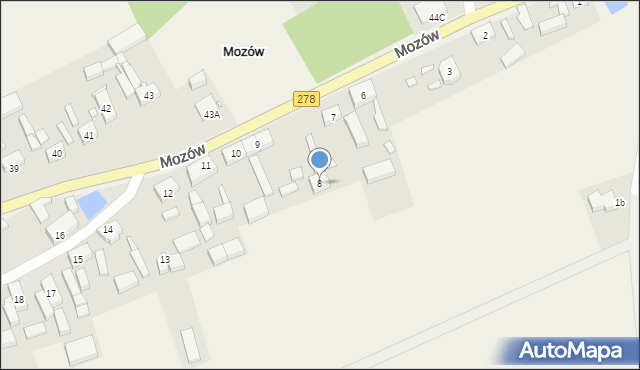 Mozów, Mozów, 8, mapa Mozów