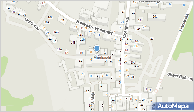 Mrągowo, Moniuszki Stanisława, 6D, mapa Mrągowo