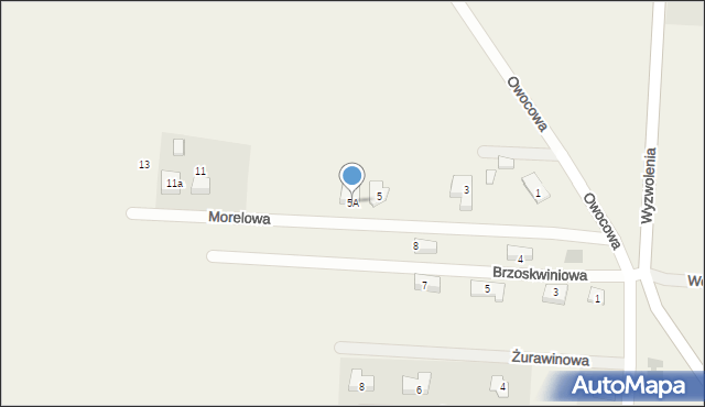 Mrozów, Morelowa, 5A, mapa Mrozów