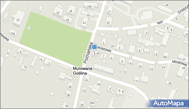 Murowana Goślina, Mostowa, 2, mapa Murowana Goślina