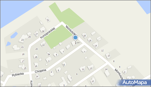 Mysłaków, Moniuszki Stanisława, 9, mapa Mysłaków