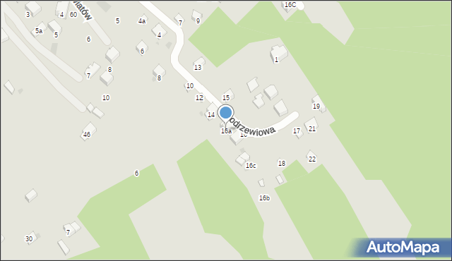 Myślenice, Modrzewiowa, 16a, mapa Myślenice