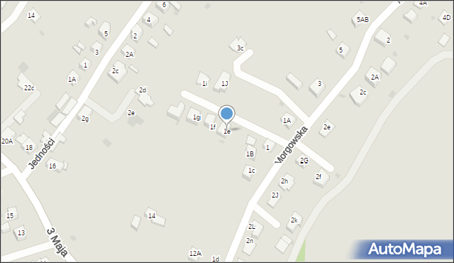 Mysłowice, Morgowska, 1e, mapa Mysłowice