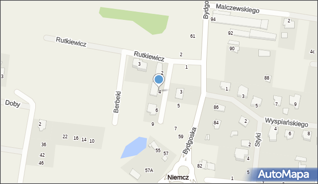 Niemcz, Morawskiego Piotra, 4, mapa Niemcz