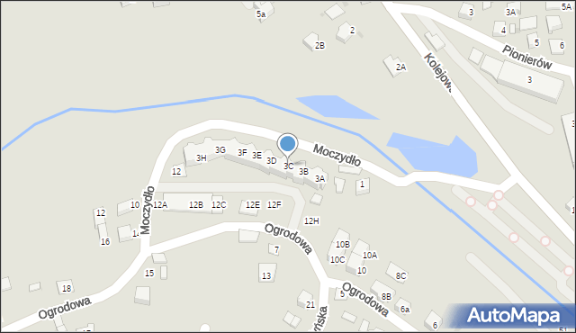 Niepołomice, Moczydło, 3C, mapa Niepołomice