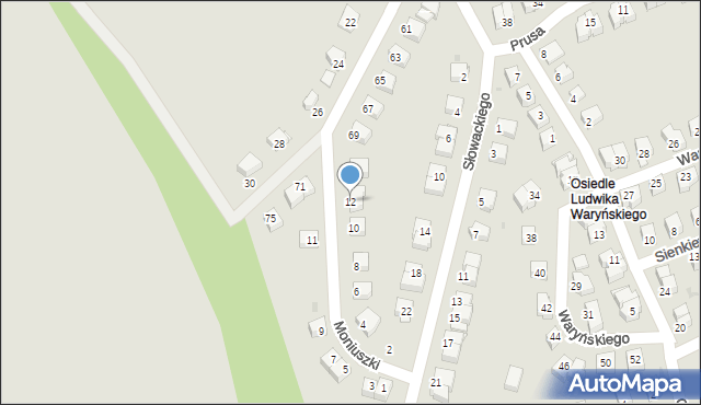 Nowa Ruda, Moniuszki Stanisława, 12, mapa Nowa Ruda