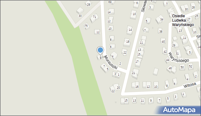Nowa Ruda, Moniuszki Stanisława, 9, mapa Nowa Ruda