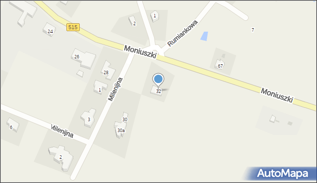 Nowa Wieś Malborska, Moniuszki Stanisława, 32, mapa Nowa Wieś Malborska