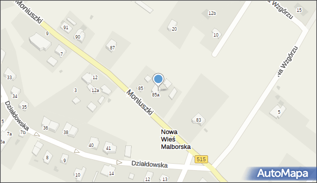 Nowa Wieś Malborska, Moniuszki Stanisława, 85b, mapa Nowa Wieś Malborska