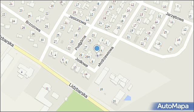 Nowe Miasto Lubawskie, Modrzewiowa, 6, mapa Nowe Miasto Lubawskie